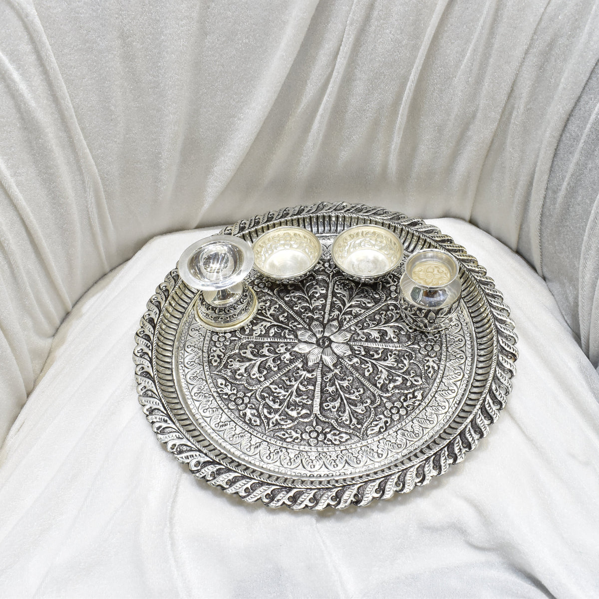 Antique Silver Aarti Thali ( 532 G ) Kadels