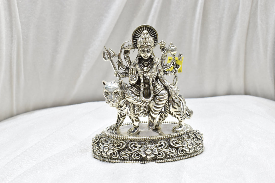3D Silver Durga Mata Idol(434G)