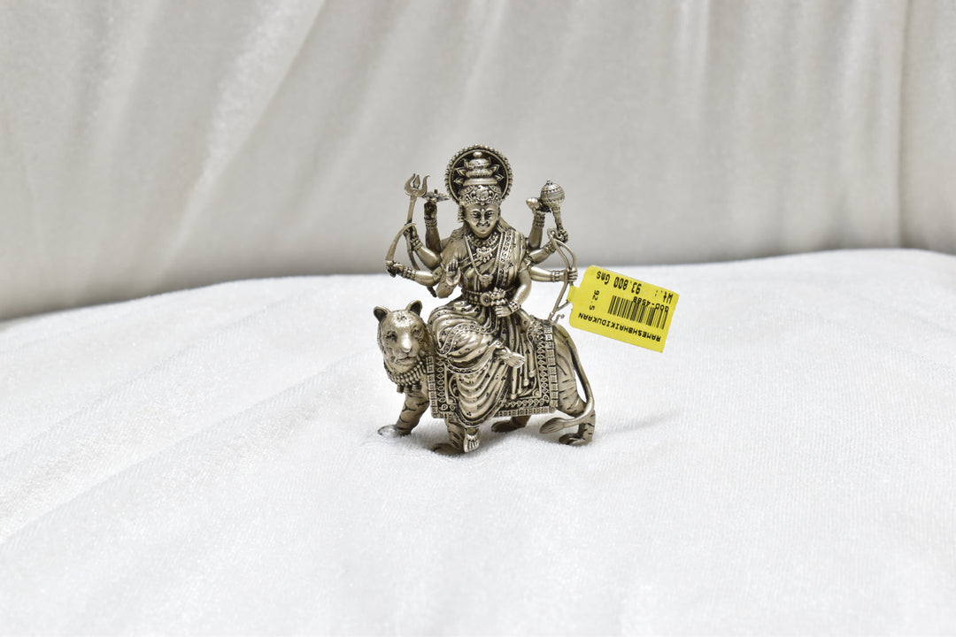 3D Silver Durga Mata Idol (93G)