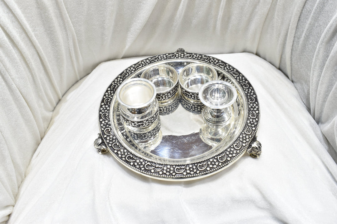 Antique  Silver Aarti Thali (719 G)