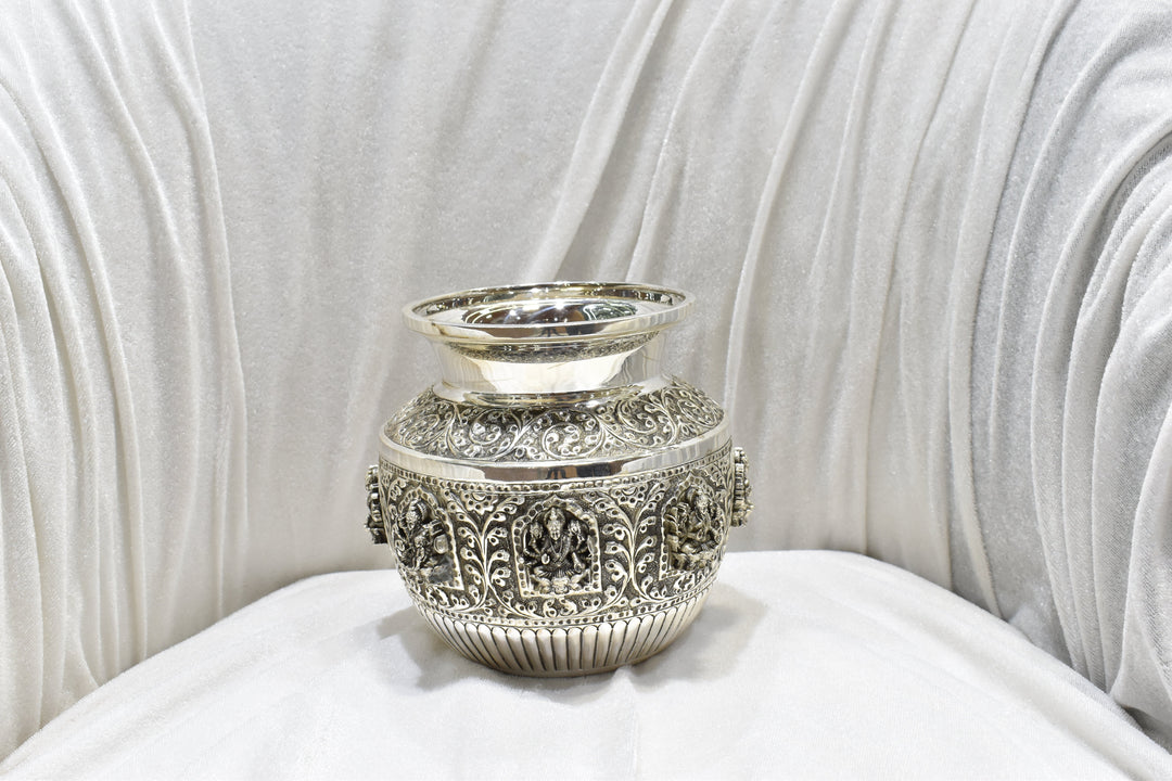 Antique Silver Asta Lakshmi Lota (673 G )